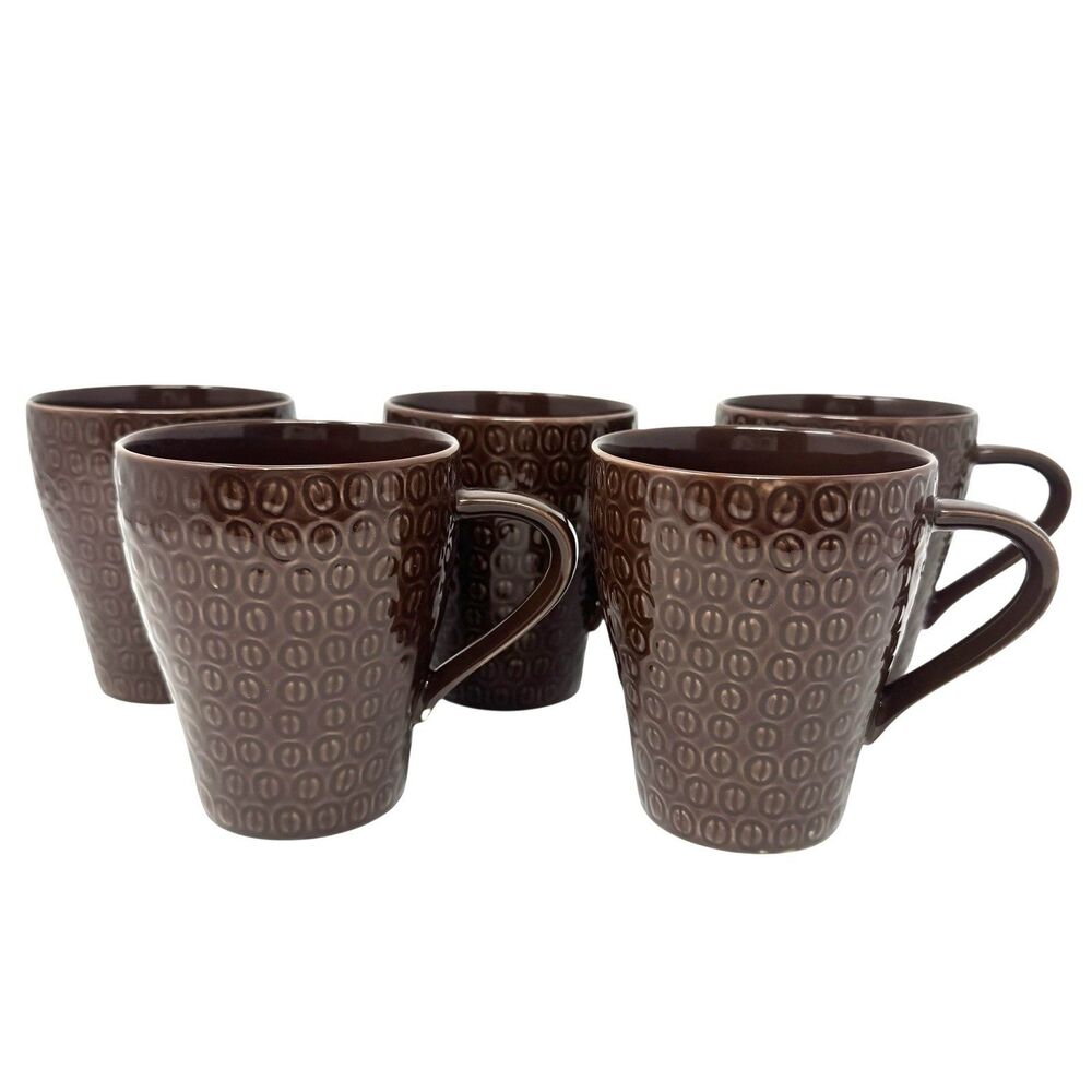 2008 Starbucks Design House Stockholm Brown Coffee Bean Textured Mug 12 oz Cup